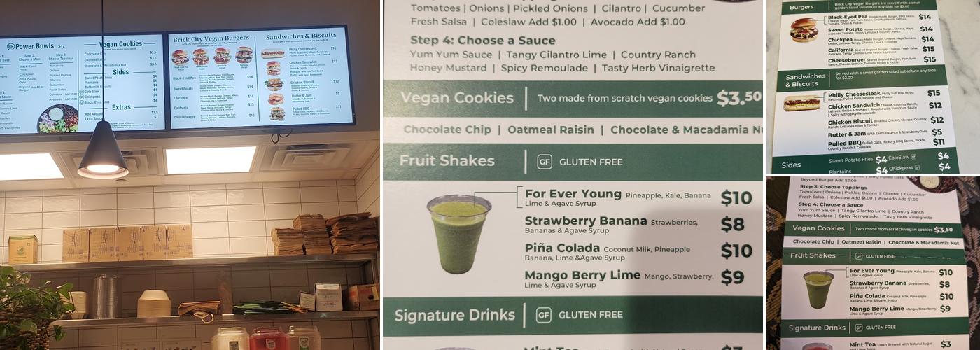 Brick City Vegan Montclair Menu