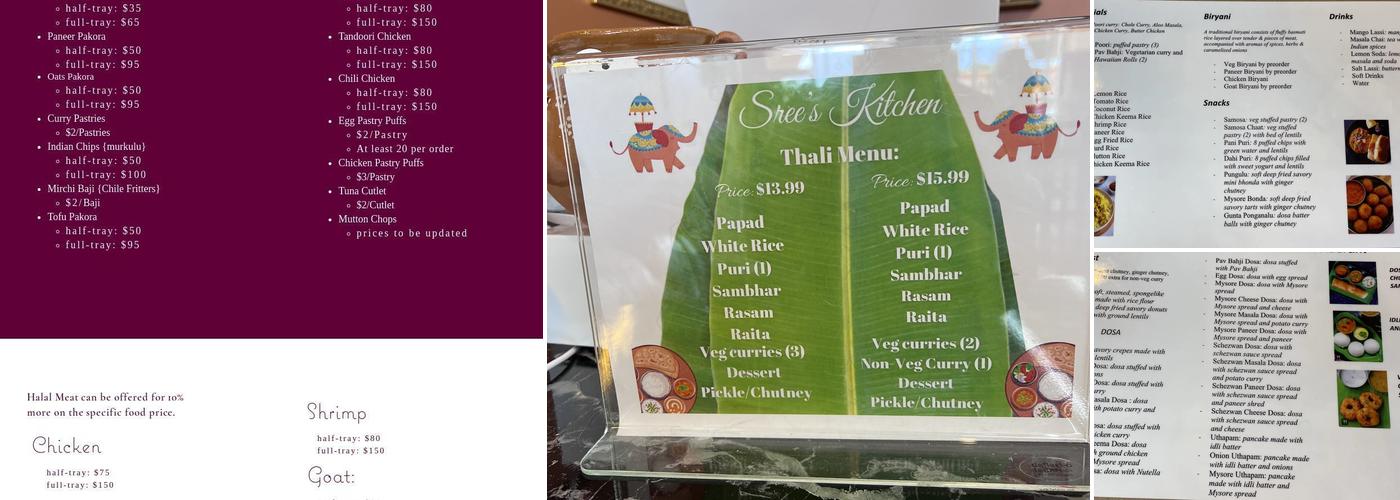 Srees Kitchen Menu