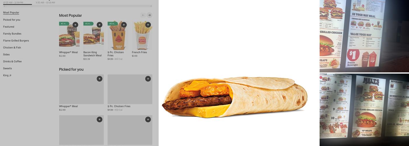 Burger King Menu
