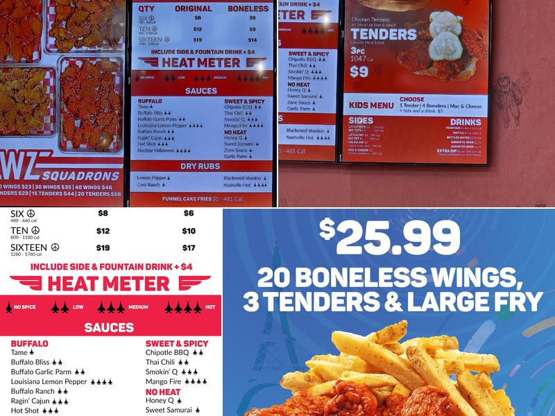 Wing Zone Menu