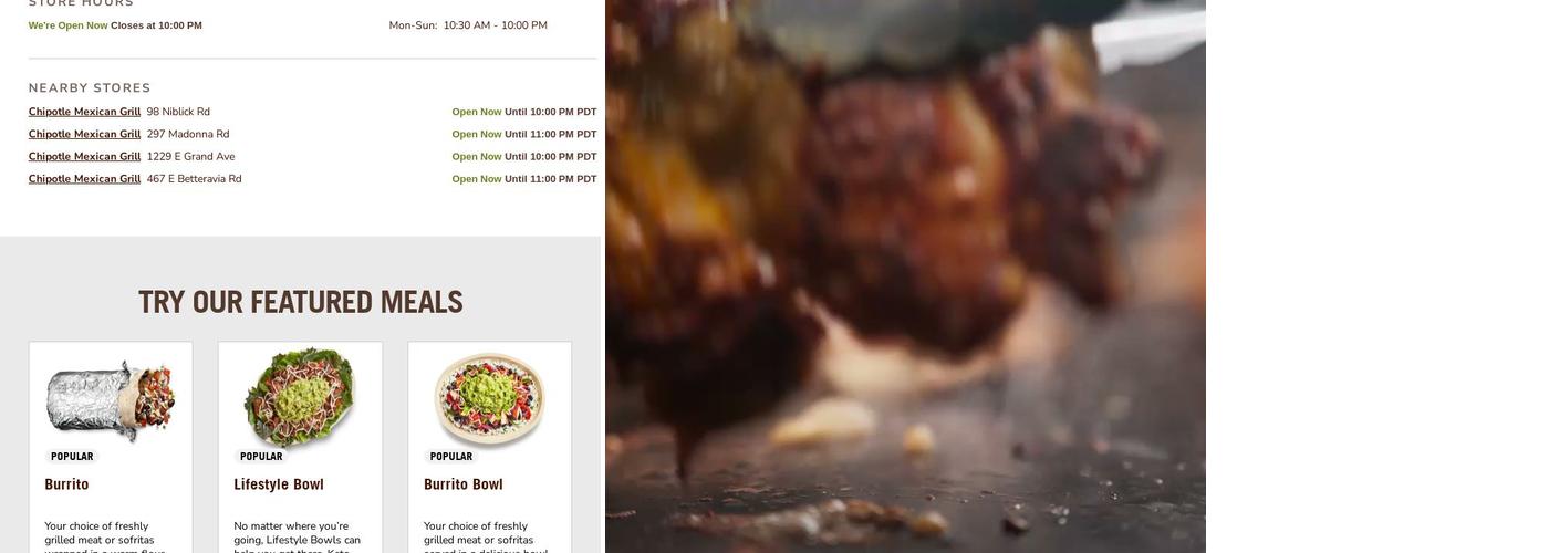 Chipotle Mexican Grill Menu