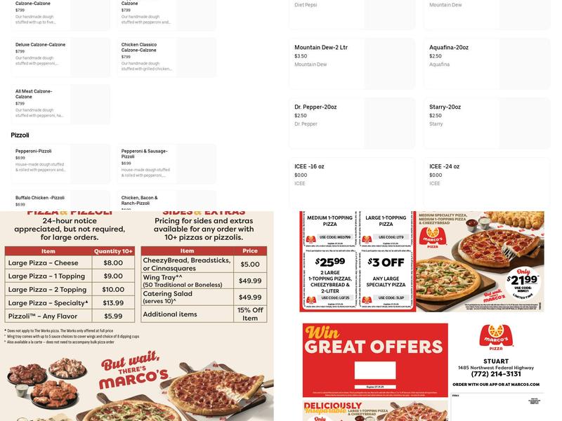 Marco's Pizza Menu