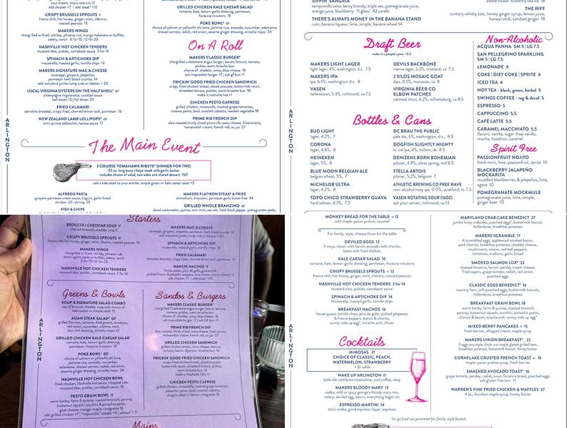 Makers Union Pub Menu