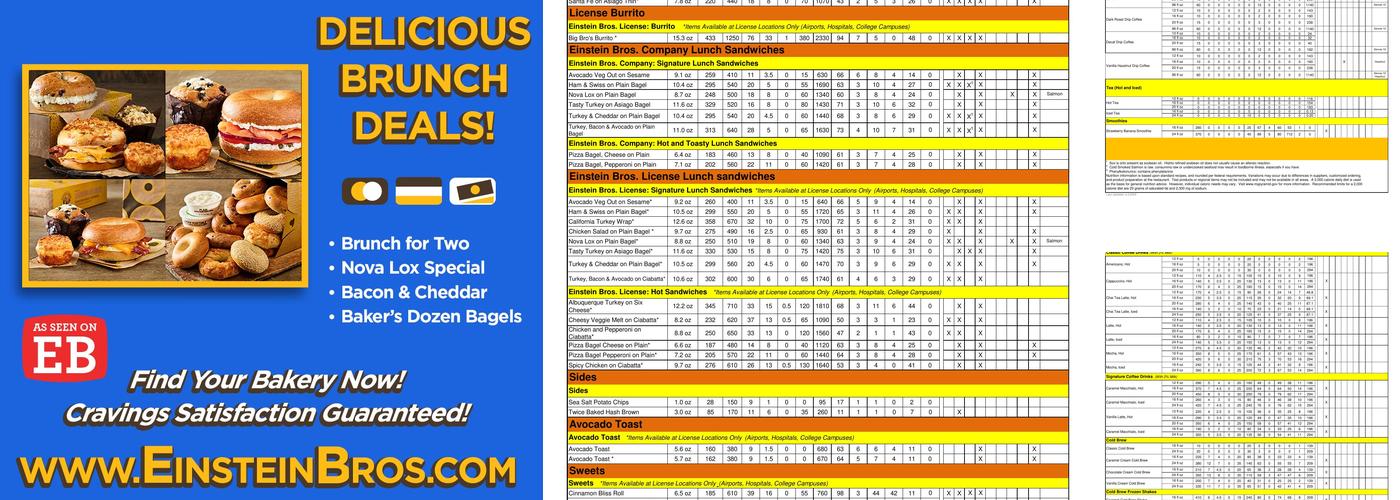 Einstein Bros. Bagels Menu