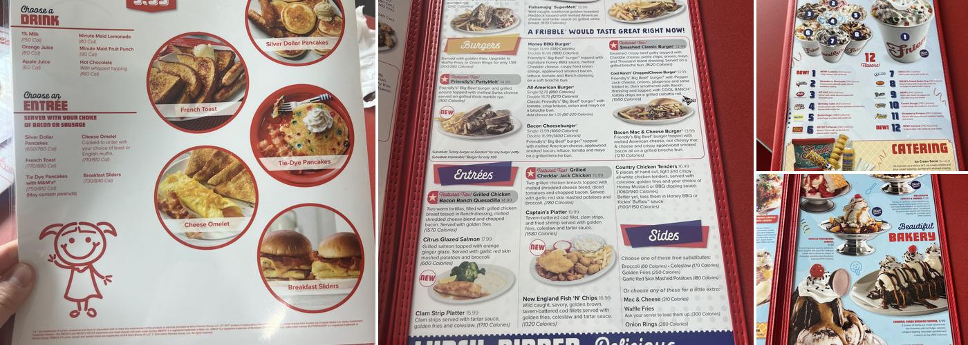 Friendly's Menu