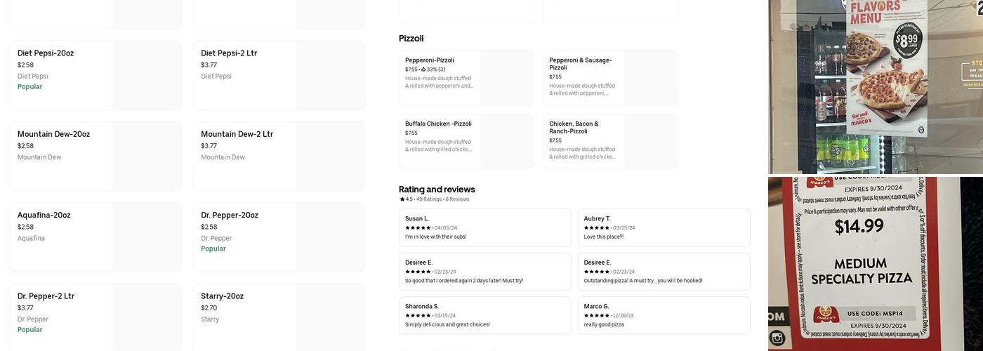 Marco's Pizza Menu