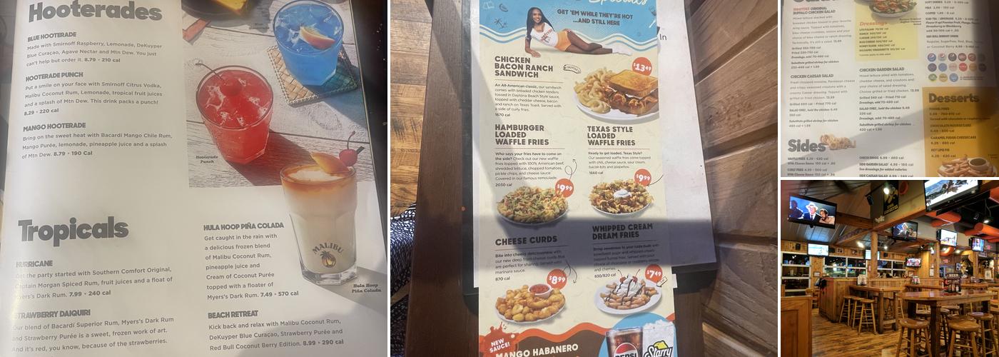 Hooters Menu