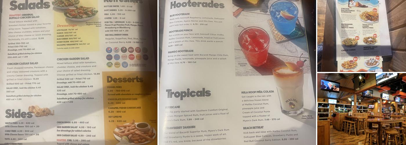 Hooters Menu