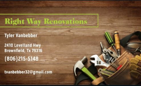 Right Way Renovations 2410 Levelland Hwy, Brownfield Texas 79316