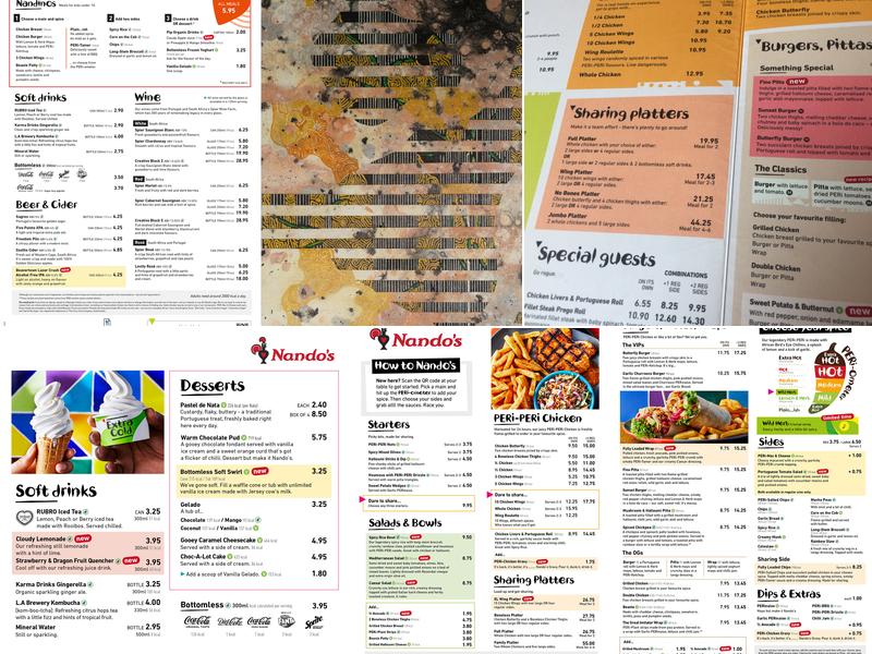Nando's Walsall Menu