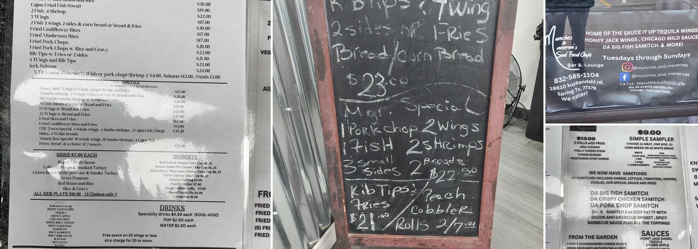 Munches And Manervas Soul Food Cafe Menu