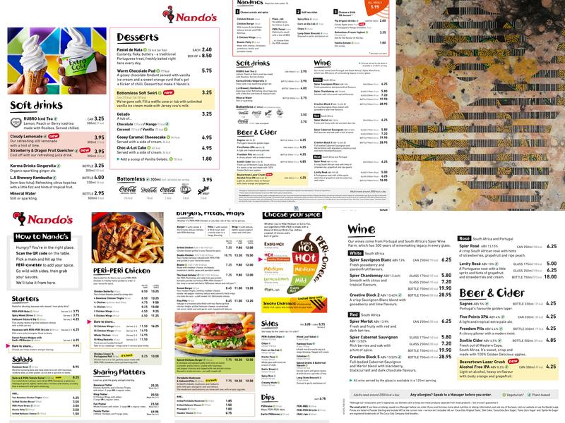 Nando's Wolverhampton - Queen Street Menu