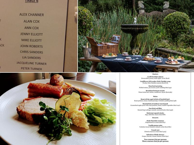 Bailbrook House Hotel Menu