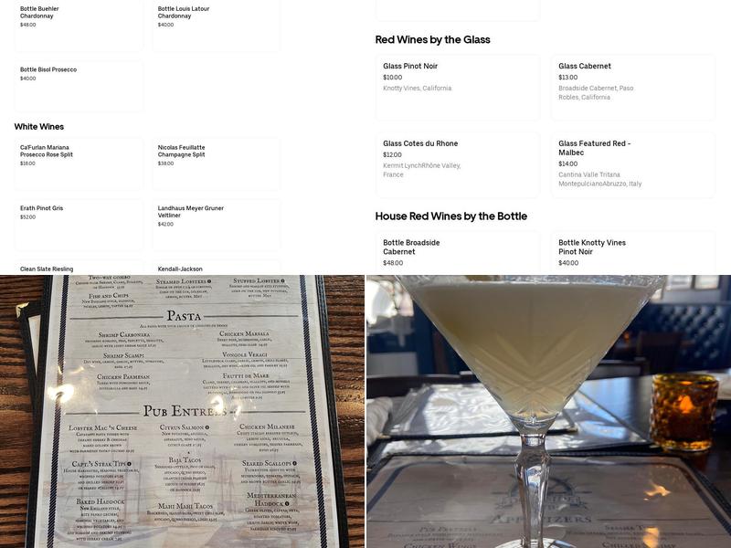 Dockside Pub Menu
