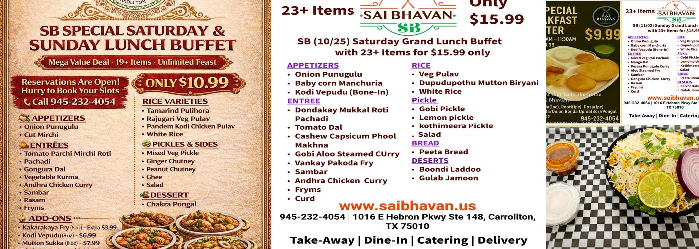 Sai Bhavan Menu