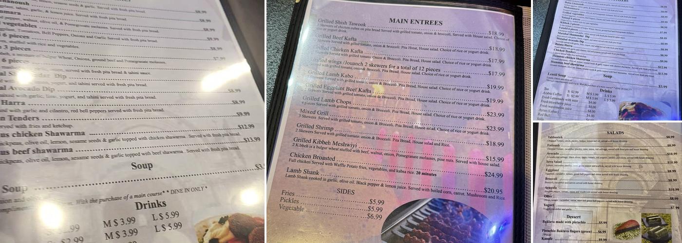 Layali Halab Mediterranean Menu