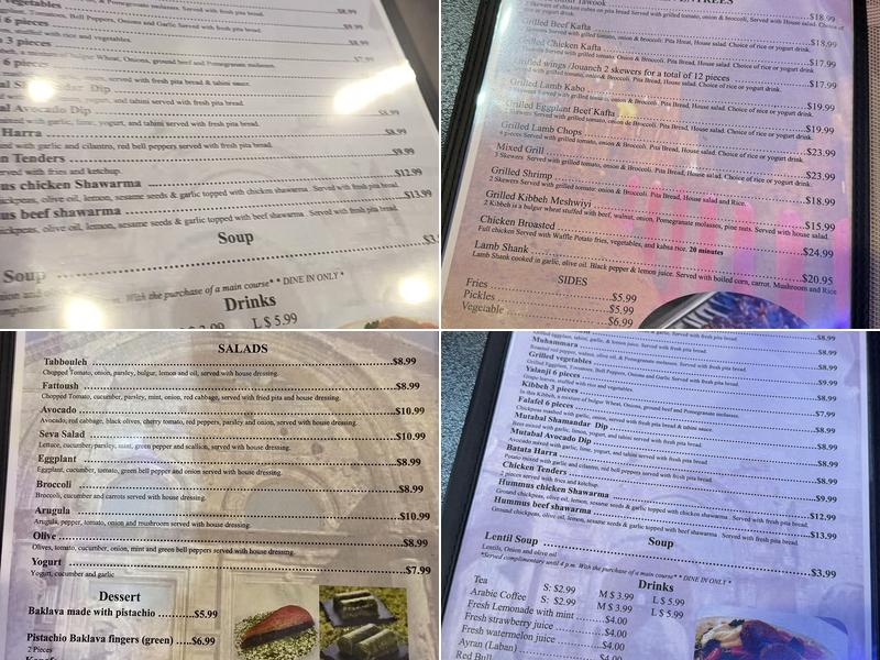 Layali Halab Mediterranean Menu