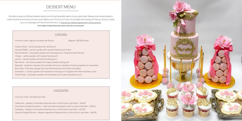 SK Confectionery Menu