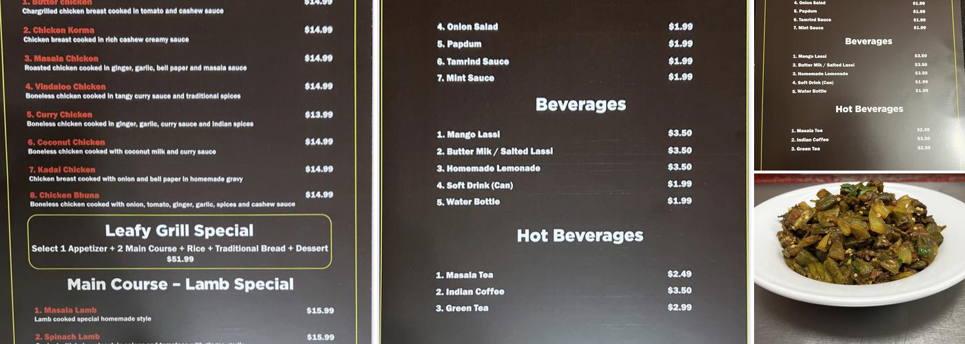 Leafy Grill Menu