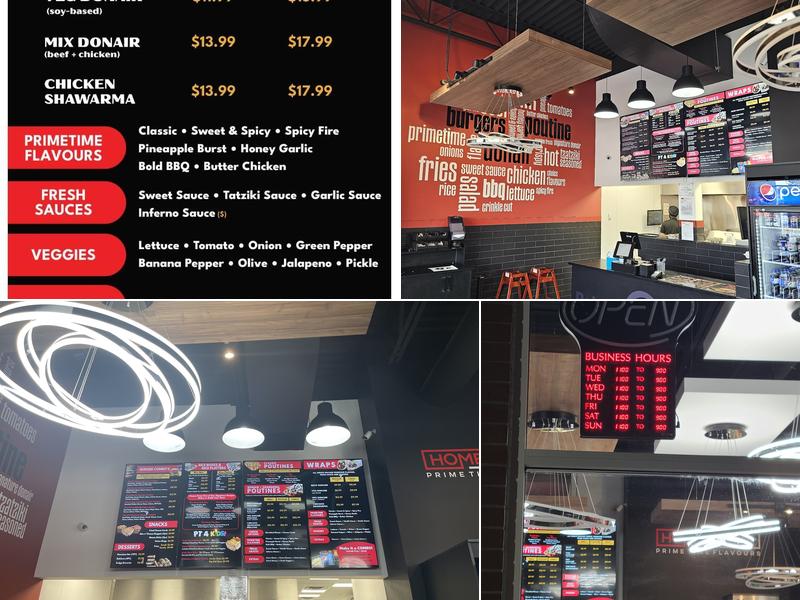 PrimeTime Donair & Poutine Menu