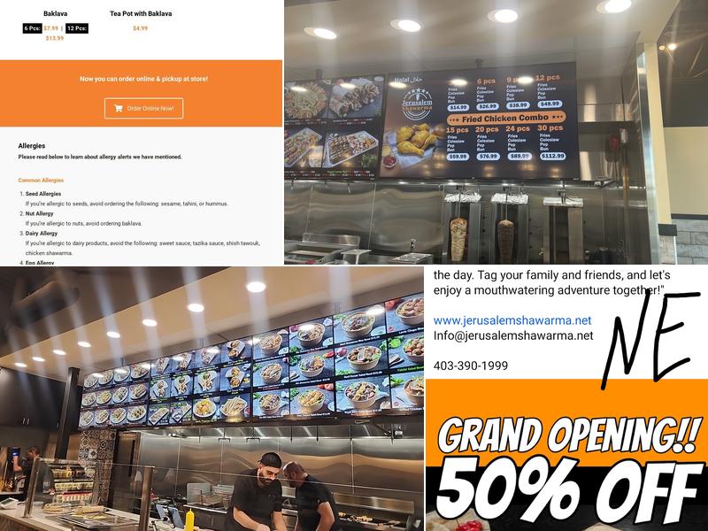 Jerusalem Shawarma Savanna Menu