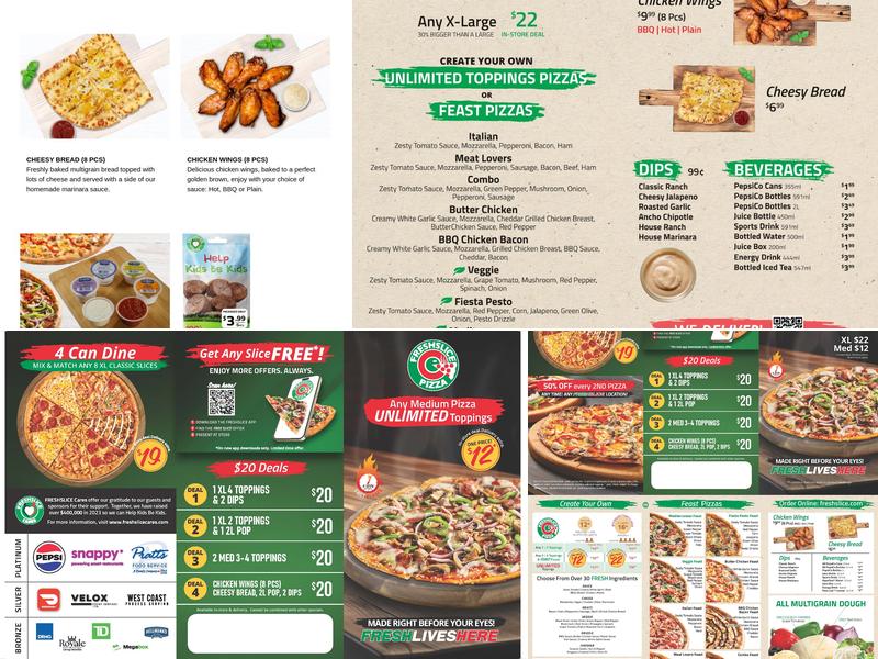 Freshslice Pizza Menu