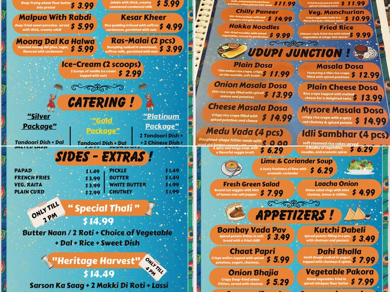 Shree Jee Indian Restaurant Menu