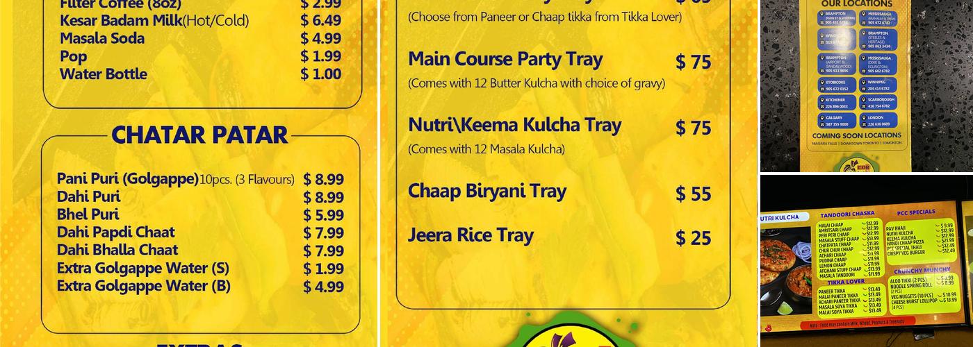Punjabi Chaap Corner Niagara Falls Menu