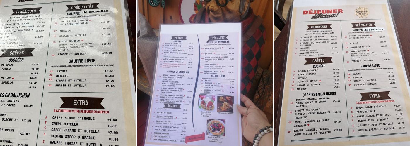 Gaufre N'go Menu