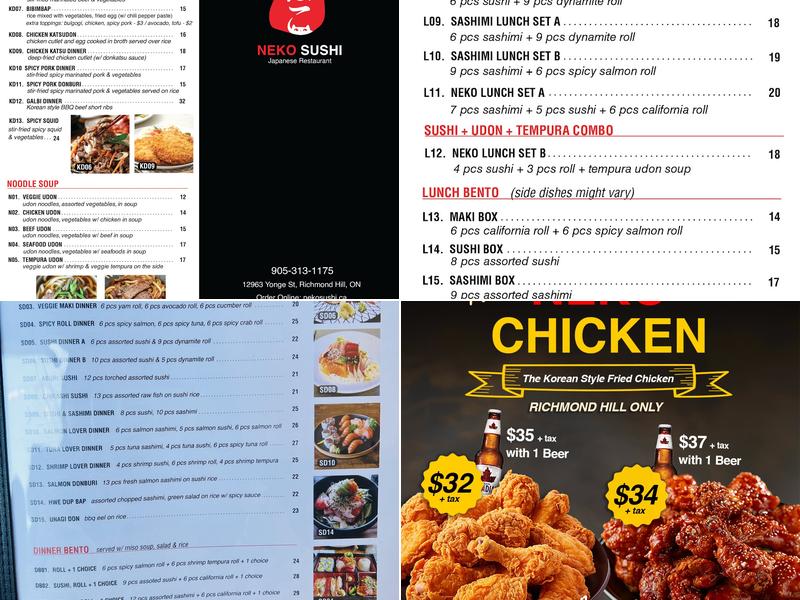NEKO SUSHI Menu