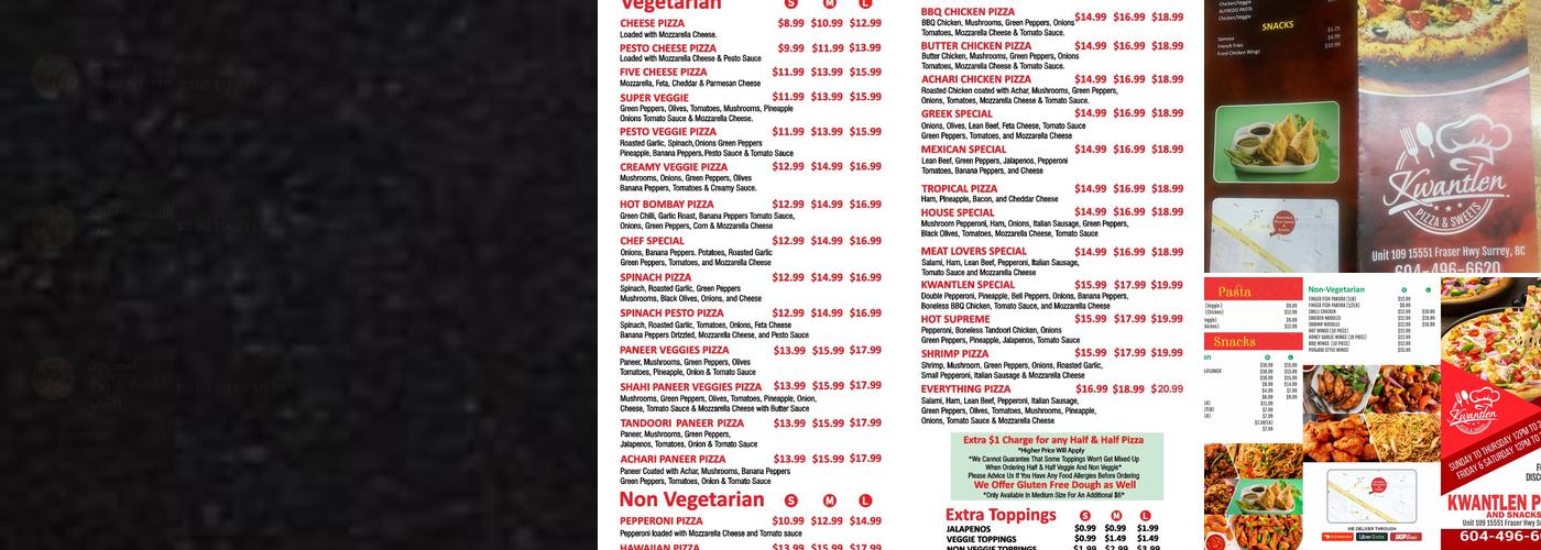 Kwantlen Pizza Fleetwood Fraser Hwy Menu