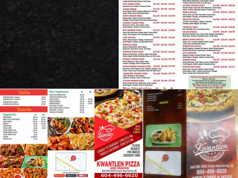 Kwantlen Pizza Fleetwood Fraser Hwy Menu