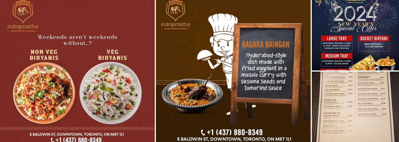 Indraprastha Indian Kitchen and Bar - Downtown Menu