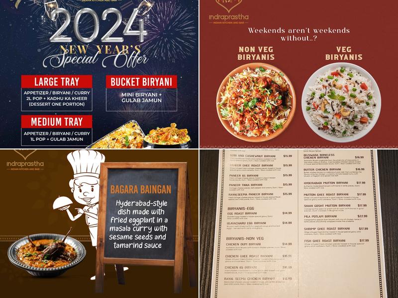 Indraprastha Indian Kitchen and Bar - Downtown Menu