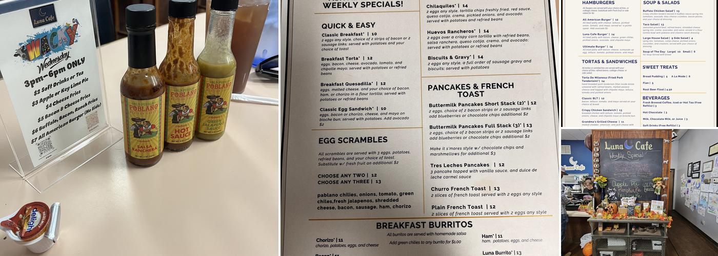 Luna Cafe Menu