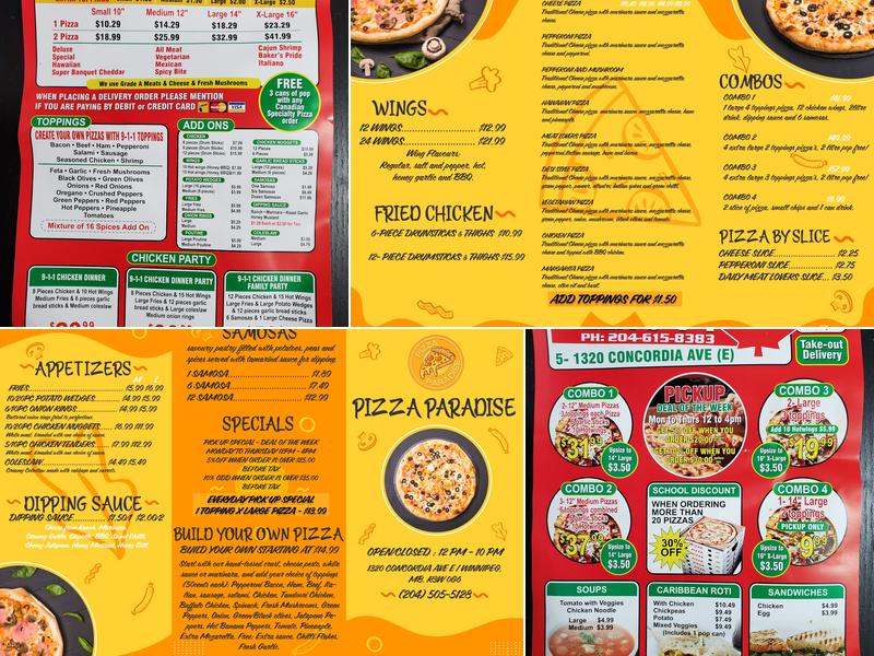 Pizza Paradise Menu