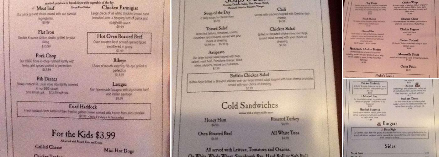 Subway Menu