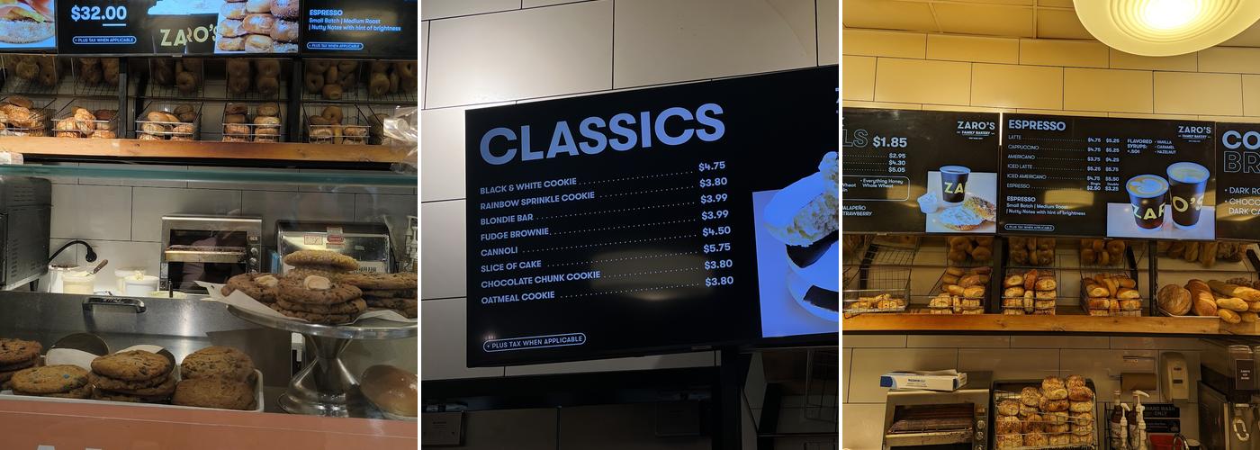 Zaro's Family Bakery Menu