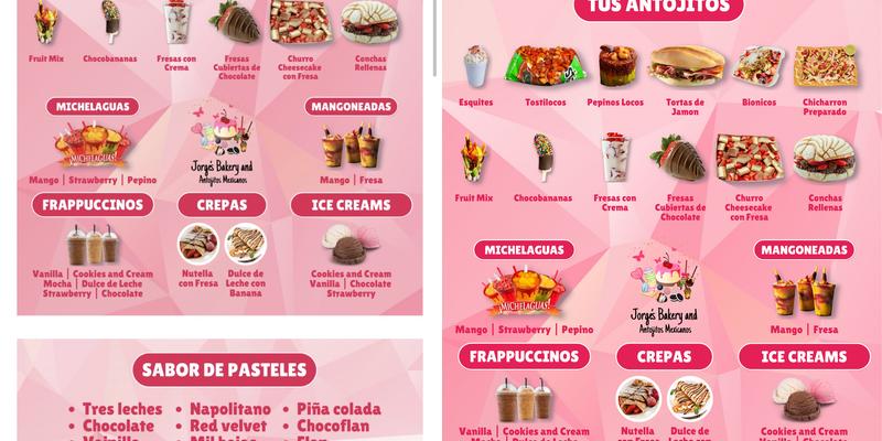 Jorge's bakery & Antojitos Mexicanos Menu