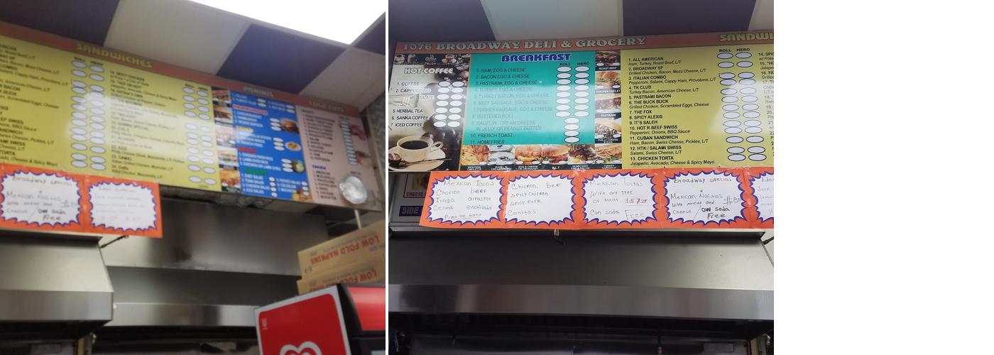 Broadway Big Apple Deli Menu