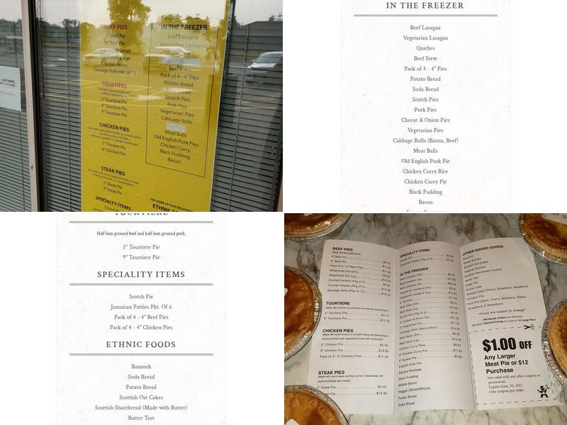 Molly's Meat Pies Menu