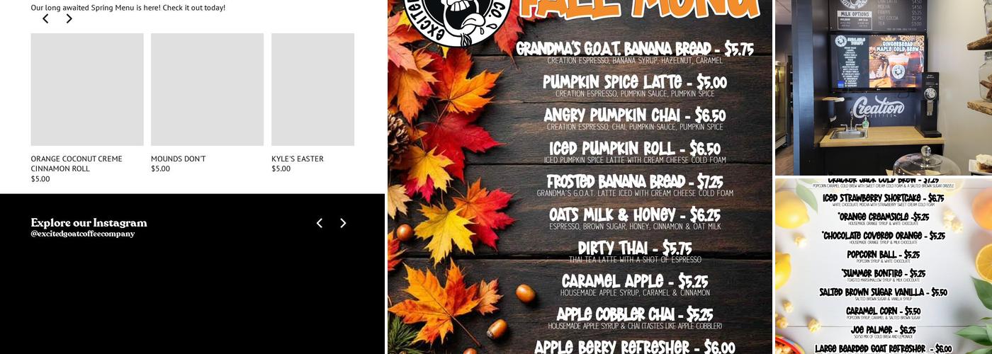 Excited Goat Coffee Company Menu