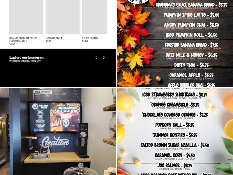 Excited Goat Coffee Company Menu