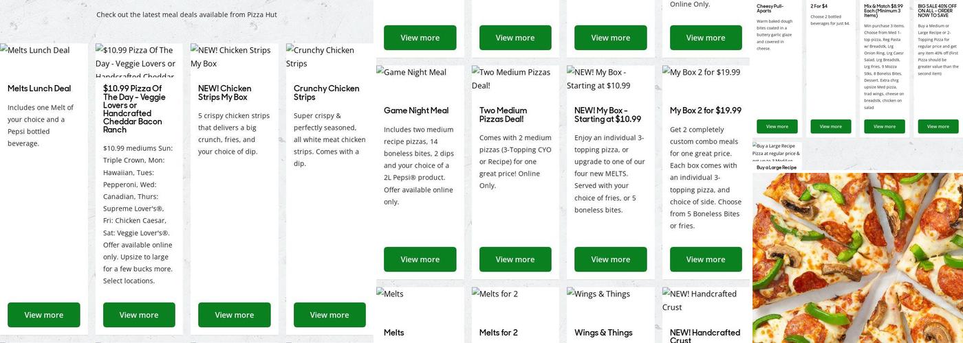 Pizza Hut Menu