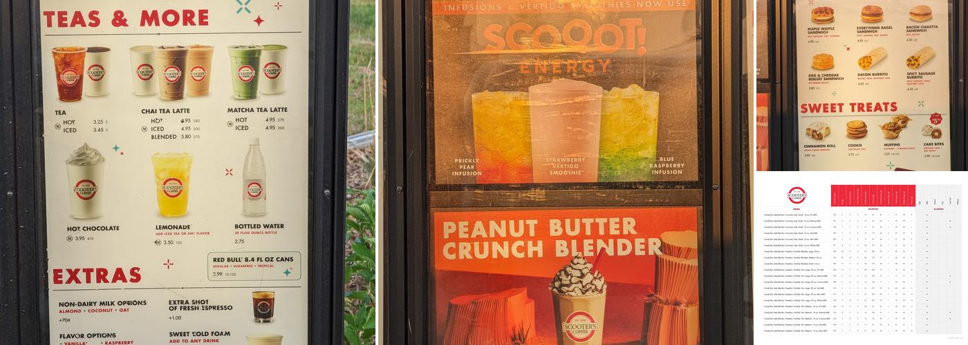 Scooter's Coffee Menu
