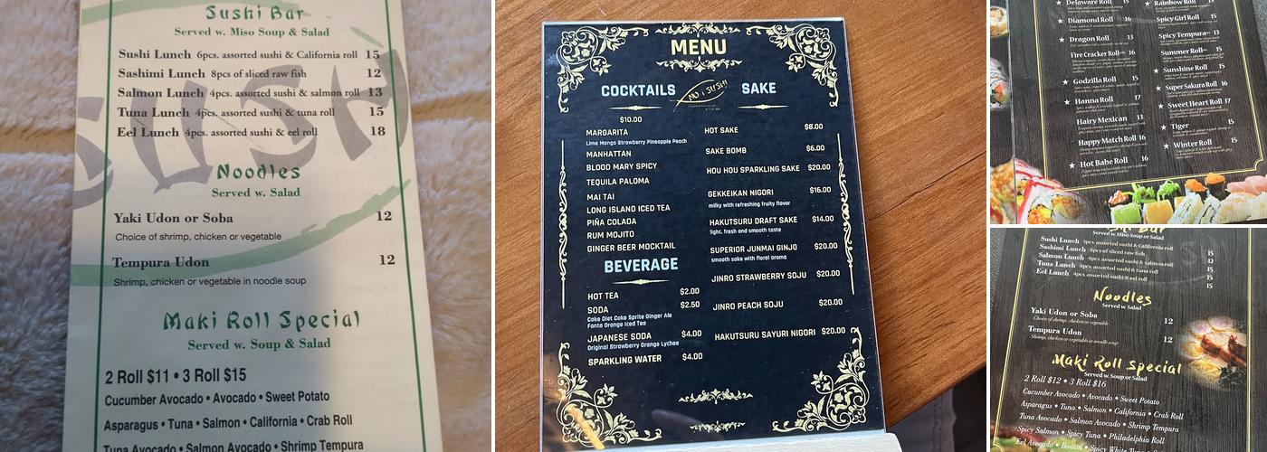 No. 1 Sushi Menu