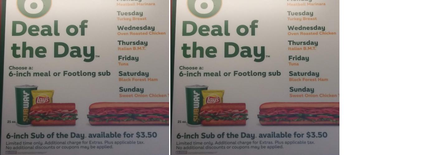 Subway Menu