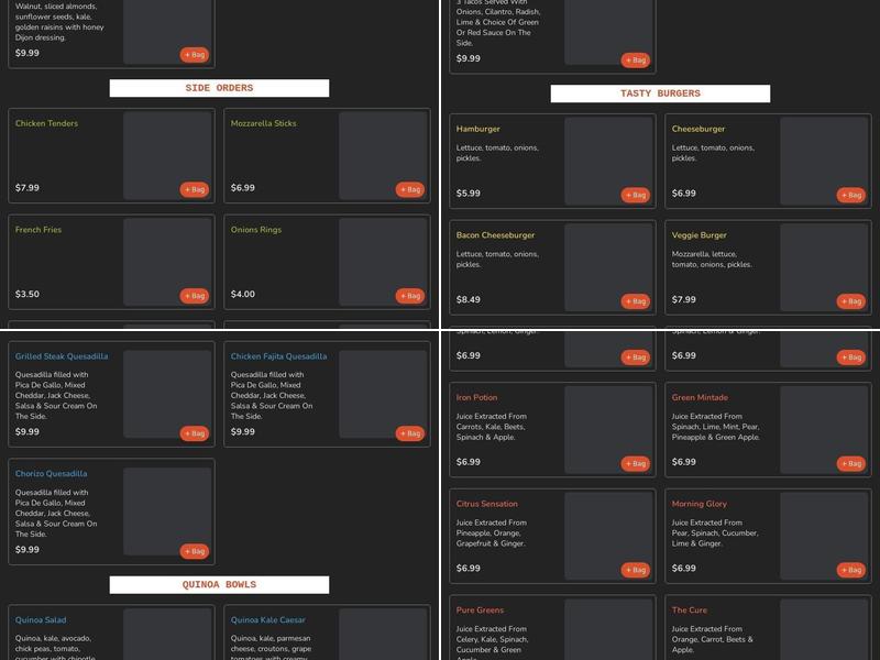 Lex Grill & Juice Bar Menu