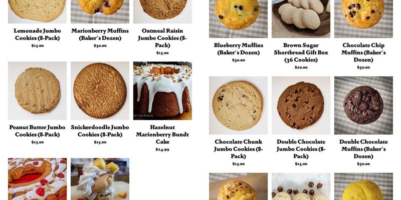 Oregon Trail Bakery Menu