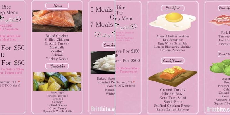 Britt Bite Menu